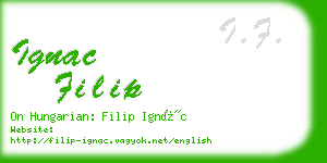 ignac filip business card